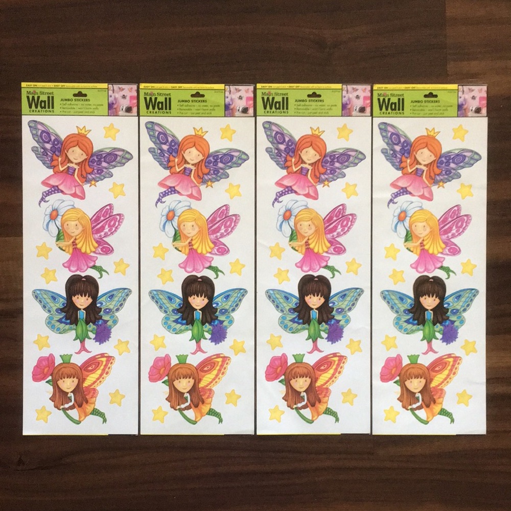 Flower Fairy Star Wall Decal Set Jumbo Precut Removable Stickers Bedroom Play